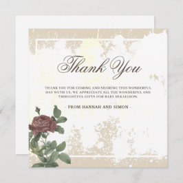 Rustikales Minimalistisches Burgund Danke Karte