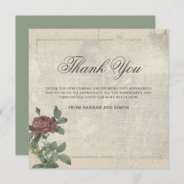 Rustikales Minimalistisches Burgund Danke Karte