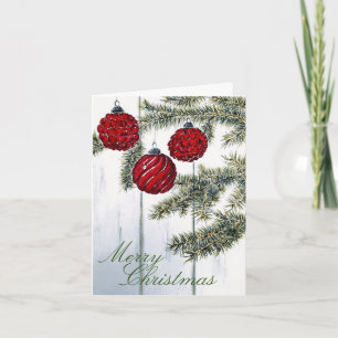 Rustikales minimalistisches frohes Weihnachtsfest Karte