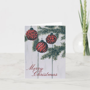 Rustikales minimalistisches frohes Weihnachtsfest Karte