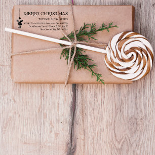 Rustikales Minimalistisches Weihnachten Rücksend Gummistempel
