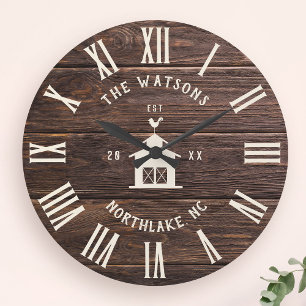 Rustikales modernes Bauernhaus mit eigenem Familie Große Wanduhr