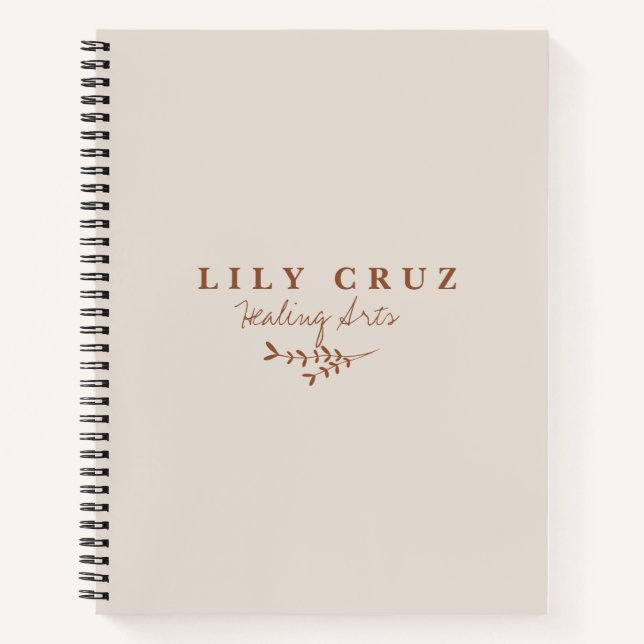 Rustikales modernes botanisches Personalisiertes G Notizbuch (Vorderseite)