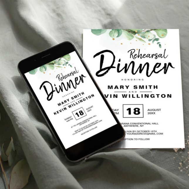 Rustikales, modernes einfaches Boho Hochzeit-Probe Einladung (Rustic Modern Simple Boho Wedding Rehearsal Dinner Invitation, The Night Before Invite)