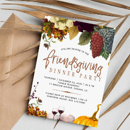 Rustikales modernes Friendsgiving Erntedank Party Einladung