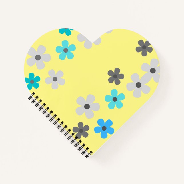 Rustikales, modernes Herz-Blumen-Spiral-Notebook Notizbuch (Vorderseite)