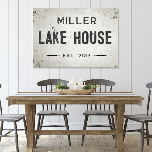 Rustikales modernes Industriehaus Seehaus Leinwanddruck (Rustic Modern Industrial Farmhouse Lake House Stretched Canvas Wall Art)