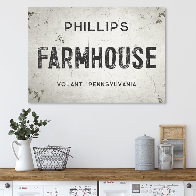 Rustikales modernes Industriehaus Stadtname Leinwanddruck (Von Creator hochgeladen)