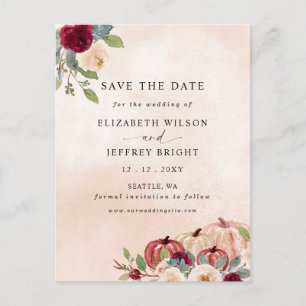 Rustikales, modernes Pumpkins Land fällt Save the  Postkarte