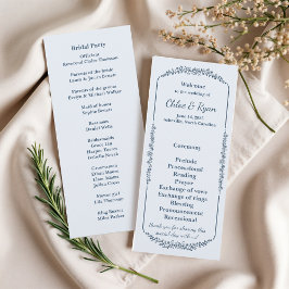Rustikales Monchrome Floral Wedding Programm