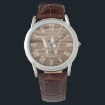 Rustikales Monogram Bauernhaus Eigener Familiennam Armbanduhr<br><div class="desc">Personalisierter Familienname,  Monogramm und Jahr etablierte Rustic Modern Watch in einem trendigen Bauernstil mit römischer numerischer Uhr Gesicht und hellen Holzplanken / shiplap Hintergrund Design. Perfektes Geschenk für Neuvermählte,  Hochzeiten,  Hauswärme oder Großeltern Geschenk.</div>
