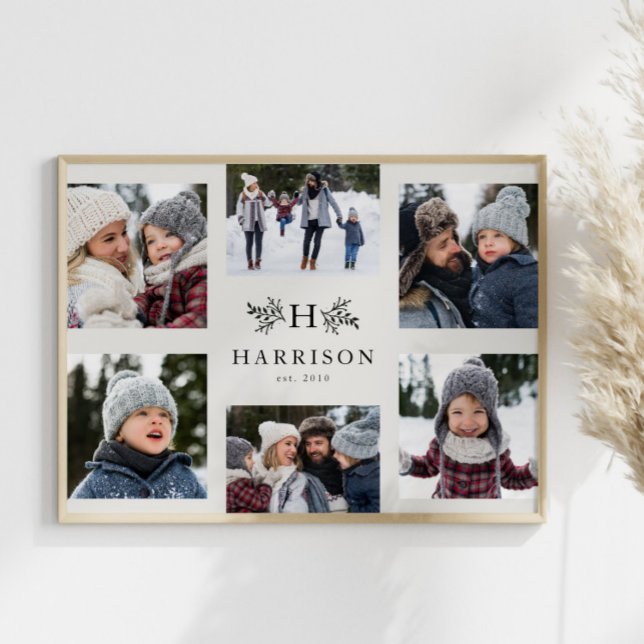 Rustikales Monogramm 6 Foto Sortierfolge Familienn Poster (Von Creator hochgeladen)