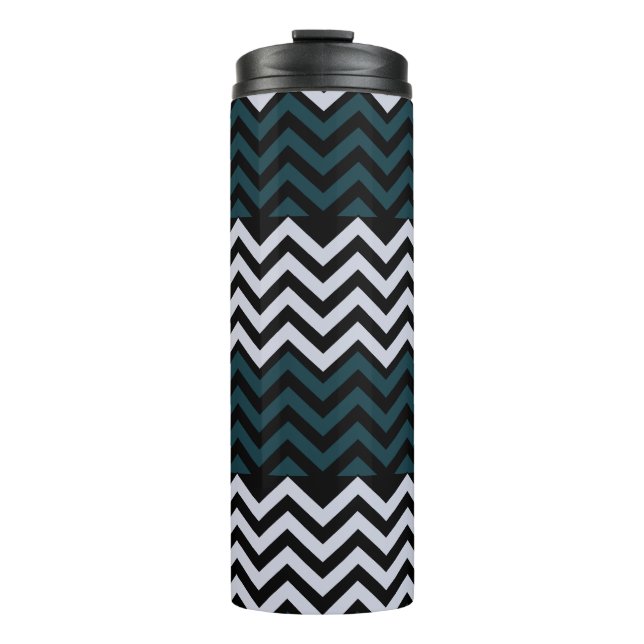 Rustikales Monogramm Groovy Chic Thermosbecher (Vorderseite)