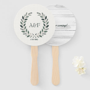 Rustikales Monogramm I Do BBQ Hochzeitsdusche Fächer