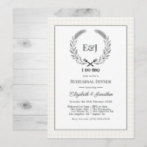Rustikales Monogramm I Do BBQ Probedinner