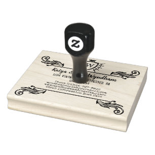 Rustikales Monogramm-Vintages Gummistempel