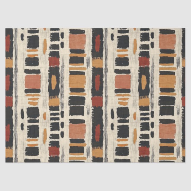 Rustikales Mudcloth-Geometrisches Muster (1) Seidenpapier (Vorderseite)