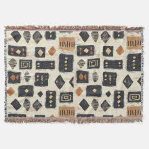 Rustikales Mudcloth-Geometrisches Muster (2) Decke