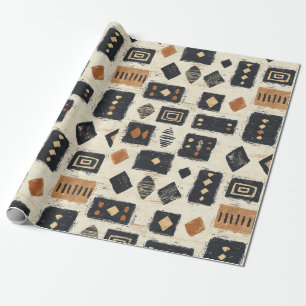 Rustikales Mudcloth-Geometrisches Muster (2) Geschenkpapier