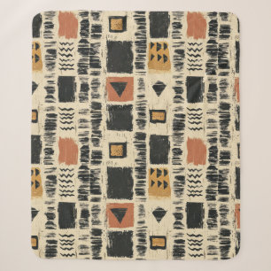 Rustikales Mudcloth-Geometrisches Muster (3) Sherpadecke