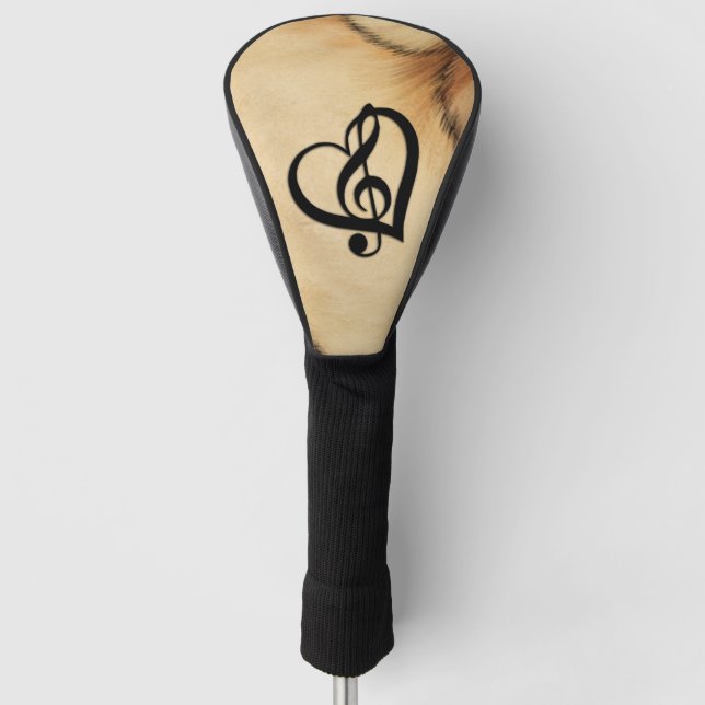 Rustikales Musikdesign Herz Golf Headcover (Vorderseite)