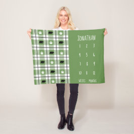 Rustikales Muster aus schwarzem und weißem Bär Fleecedecke