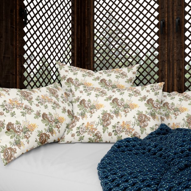 Rustikales Muster für die braune Rose Kissenbezug (Von Creator hochgeladen)