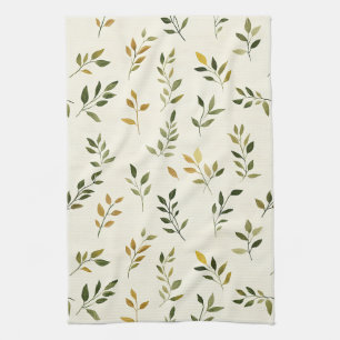 Rustikales naturinspiriertes Blatt - Botanische Ku Geschirrtuch