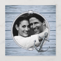 Rustikales Nautical Anchor Wood Foto Save the Date
