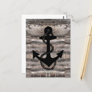 Rustikales nautisches + ANCHOR ROPE   Postkarte