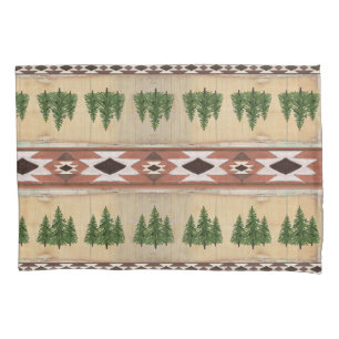 Rustikales Navajo Tribal Muster Western Cabin Wood Kissenbezug
