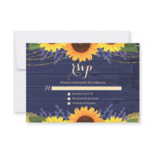 Rustikales Navy Blue Sunflower Lavender Wedding RS