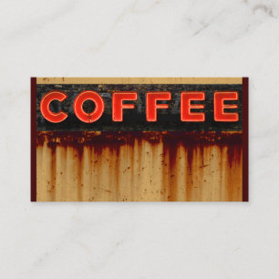 Rustikales Neon-Coffeeschild Visitenkarte