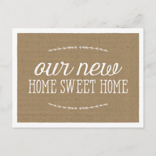 Rustikales neues Zuhause der Kalligraphie-  Ankündigungspostkarte