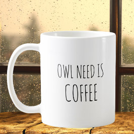 Rustikales Niedliches Owl Animal Puff Witze Funny  Kaffeetasse