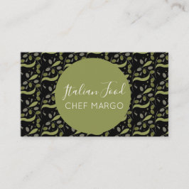 Rustikales Olive Branch Muster Italienischer Koch Visitenkarte