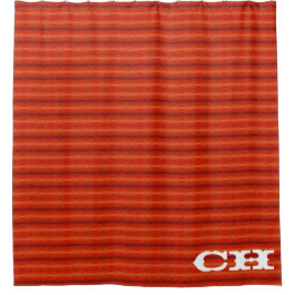 Rustikales Orange Aztec Streifen Muster Monogramm Duschvorhang