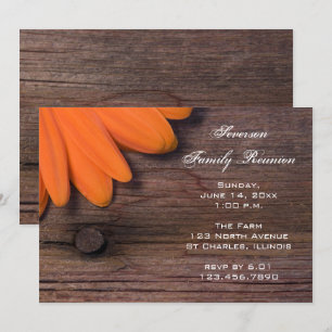 Rustikales Orange Daisy Barn Party Family Wiederse Einladung
