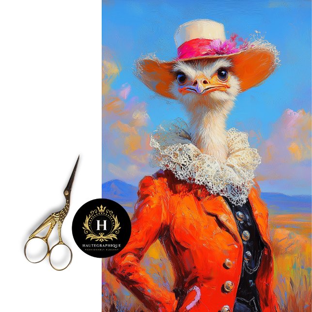 Rustikales Orange Elegance Ostrich Spring Floral Seidenpapier (Von Creator hochgeladen)