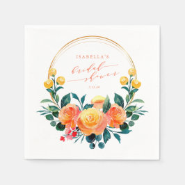 Rustikales Orangefarbenes Brautparty Serviette