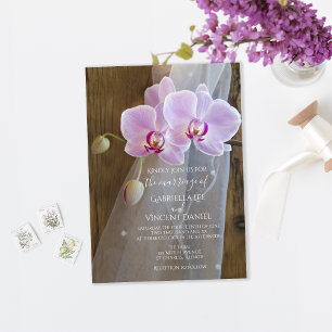 Rustikales Orchid Elegance Barn Wedding Einladung
