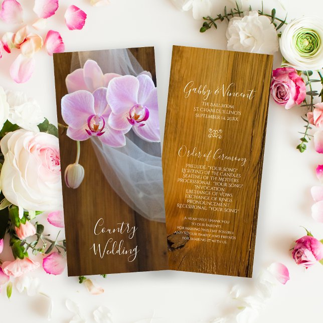 Rustikales Orchid Elegance Country Wedding Program Programm (Von Creator hochgeladen)