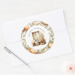 Rustikales Ostern Beige Personalisiert Runder Aufkleber