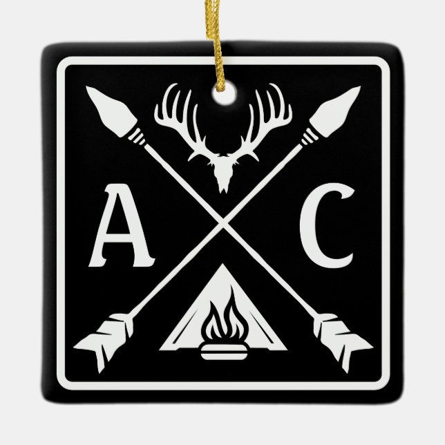 Rustikales Outdoor-Emblem Keramikornament (Vorderseite)