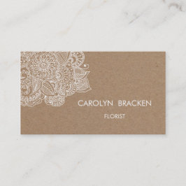 Rustikales Packpapier-Paisley-Gekritzel Browns Visitenkarte