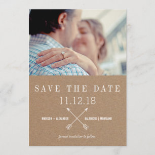 Rustikales Packpapier-Save the Date Foto Browns Save The Date
