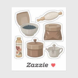 Rustikales Pantry-Sticker-Set Aufkleber