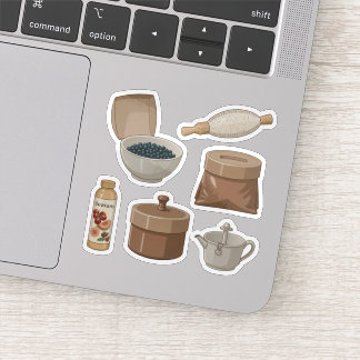 Rustikales Pantry-Sticker-Set Aufkleber