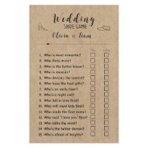 Rustikales Paper Brautparty Fun Wedding Schuhspiel