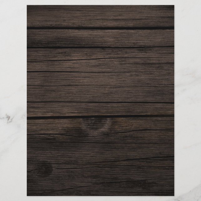 Rustikales Papier aus dunklem Holz (Vorderseite)